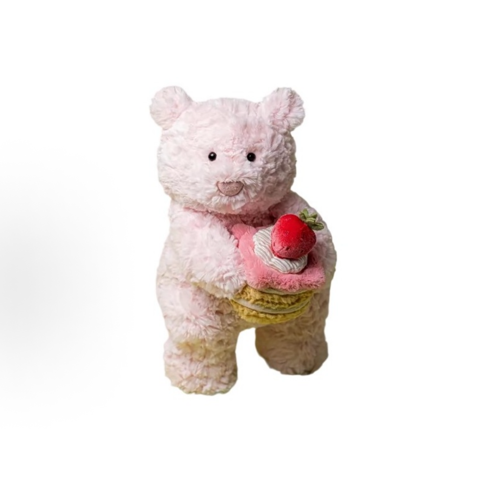 Jellycat Strawberry Cake Leola Bear Shanghai Exclusive Soft Stuffed Plush 28cm 11inches