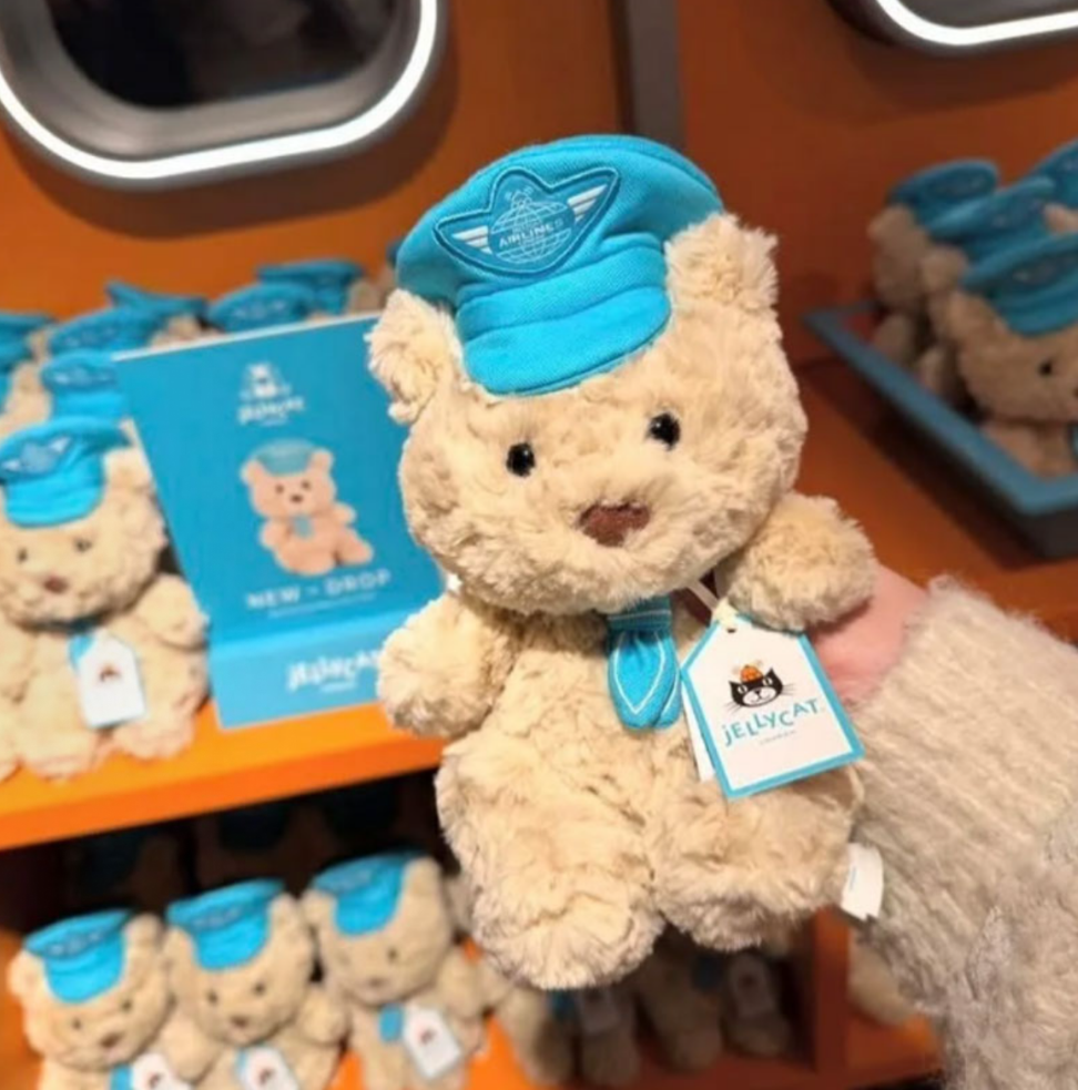 Jellycat Lush Airlines x Harrods Bartholomew Bear Junior Pilot Plush